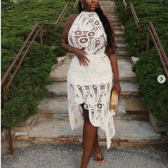 ZARA NEW ASYMMETRIC CROCHET TOP STRAW BEIGE S,M - Picture 8 of 17